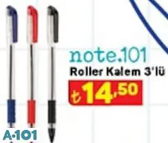 NOTE.101 ROLLER KALEM 3'LÜ